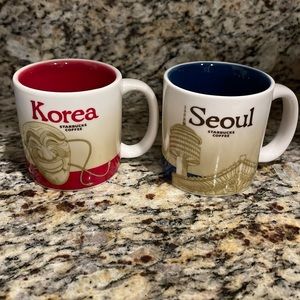 Starbucks set of 2 Mini Mugs Espresso Demitasse Seoul Korea